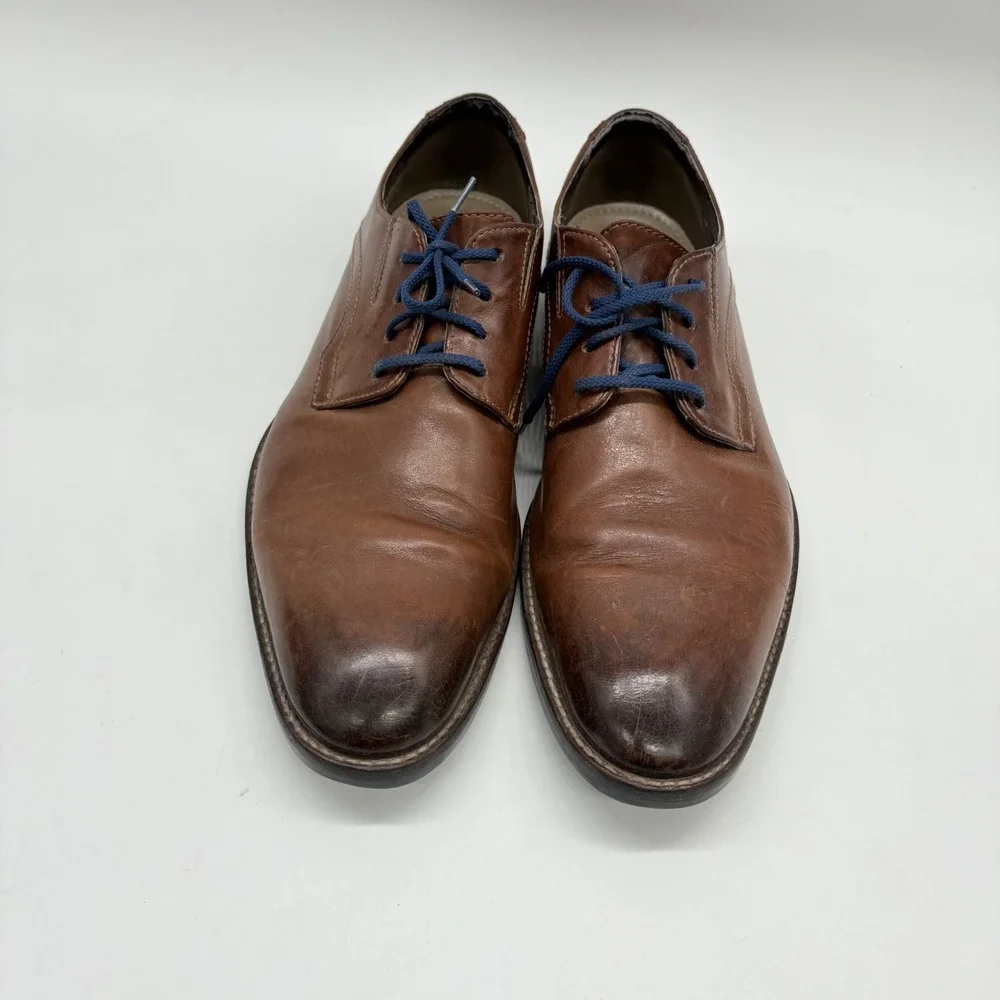 Clarks Tor England Mens 11M Brown Leather Lace Up Oxford Dress Shoes